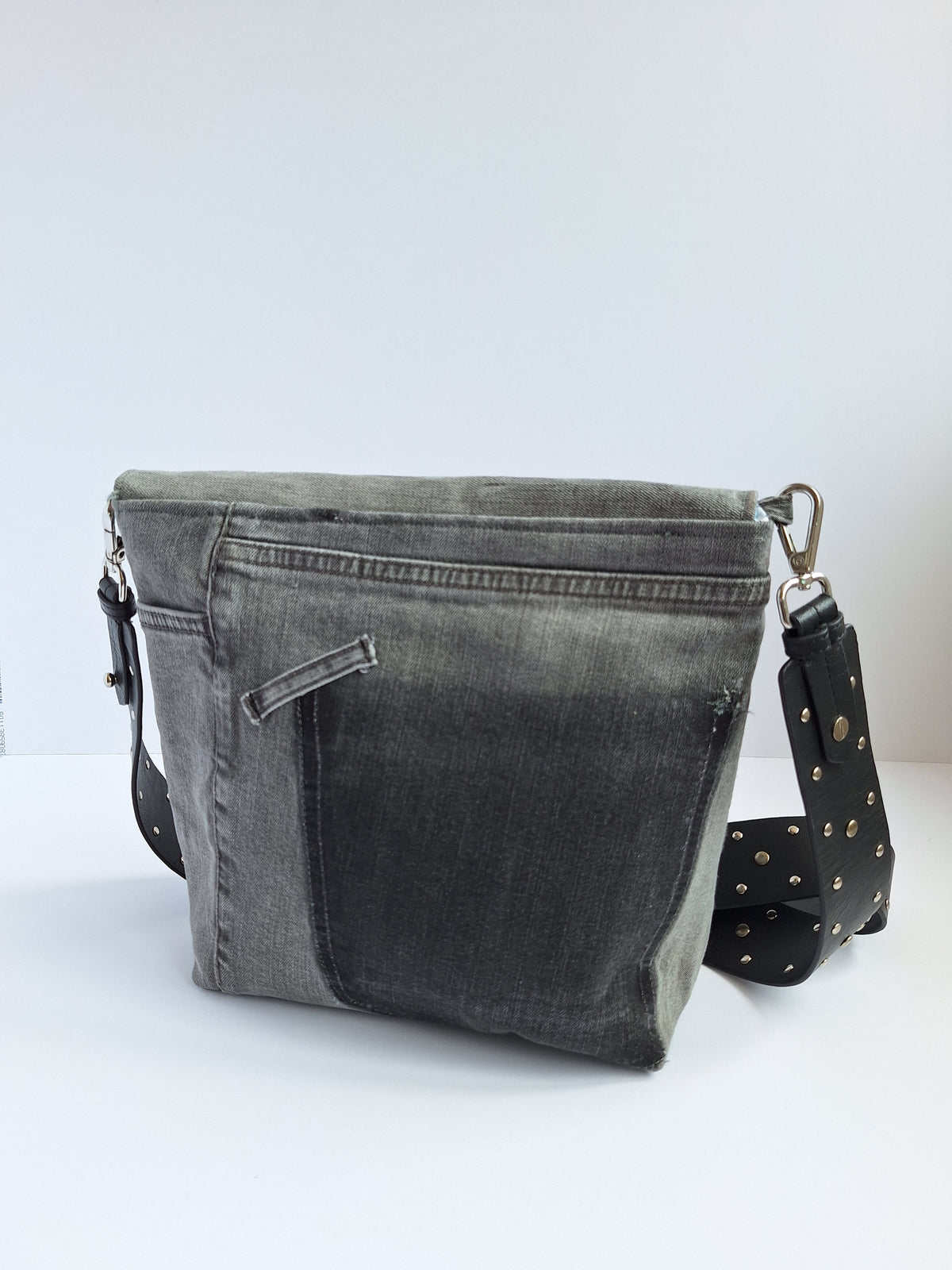 Grey denim crossbody bag