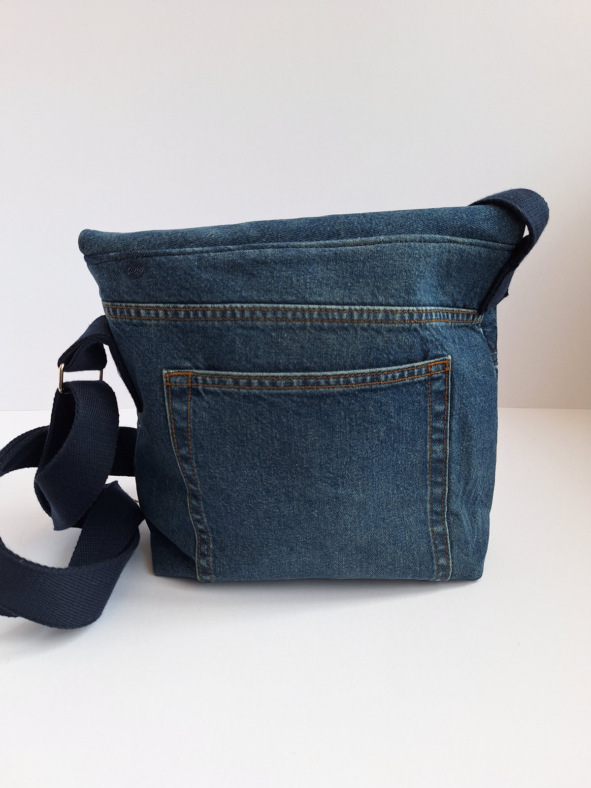 Blue denim crossbody bag