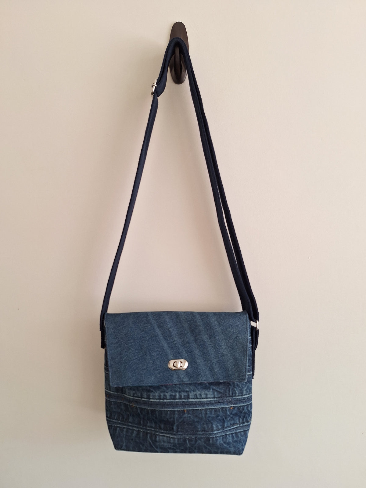 Blue denim crossbody bag