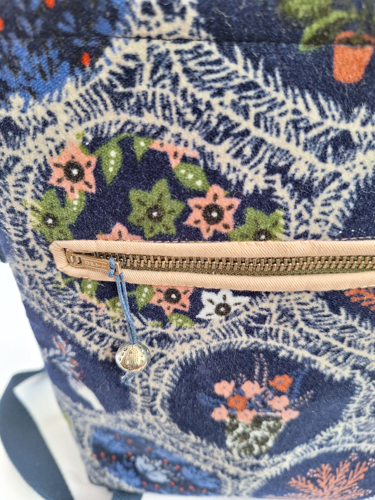 Upcycled Denim and Velvet Handbag