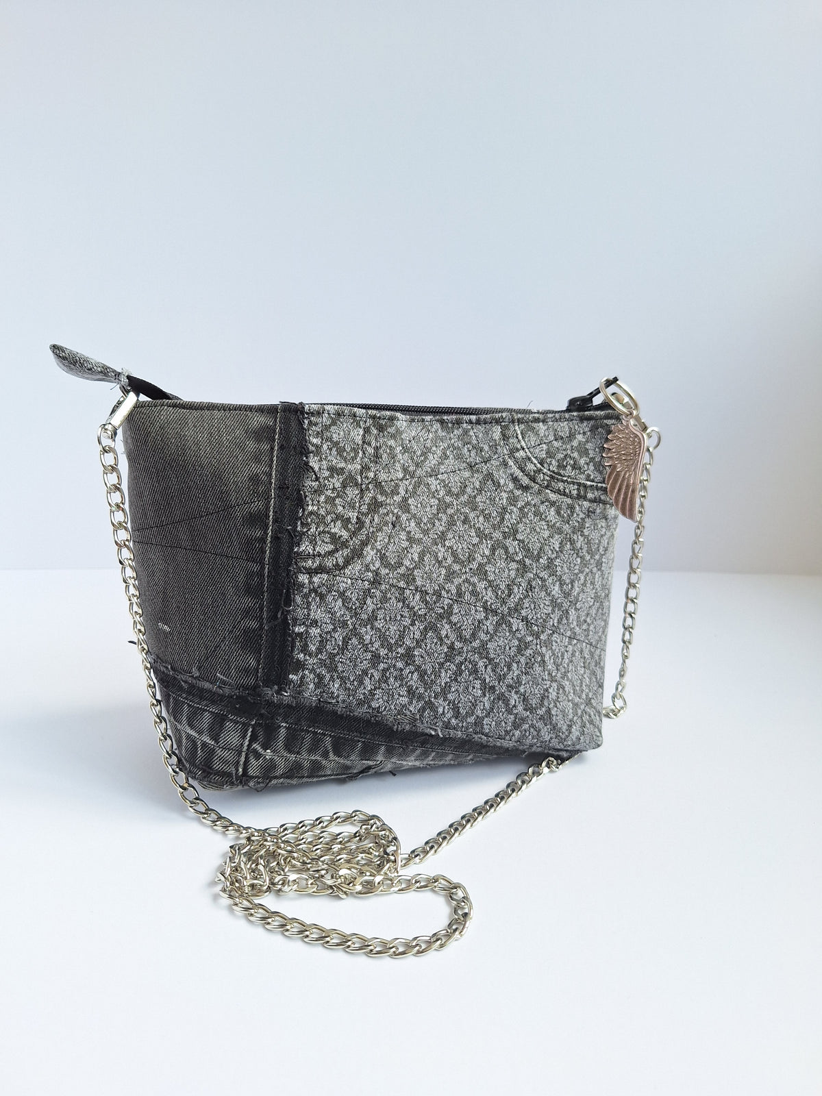 The Chain Strap Mini: Grey & floral