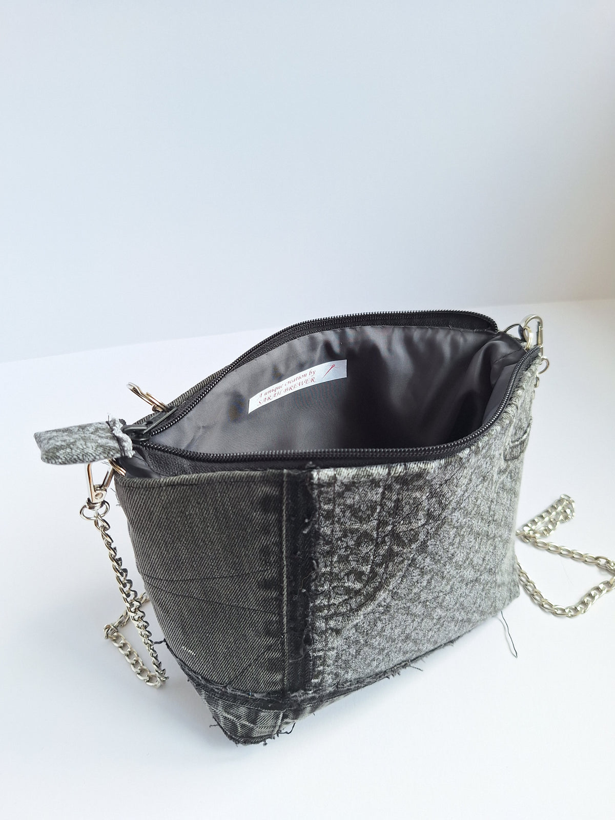 The Chain Strap Mini: Grey & floral