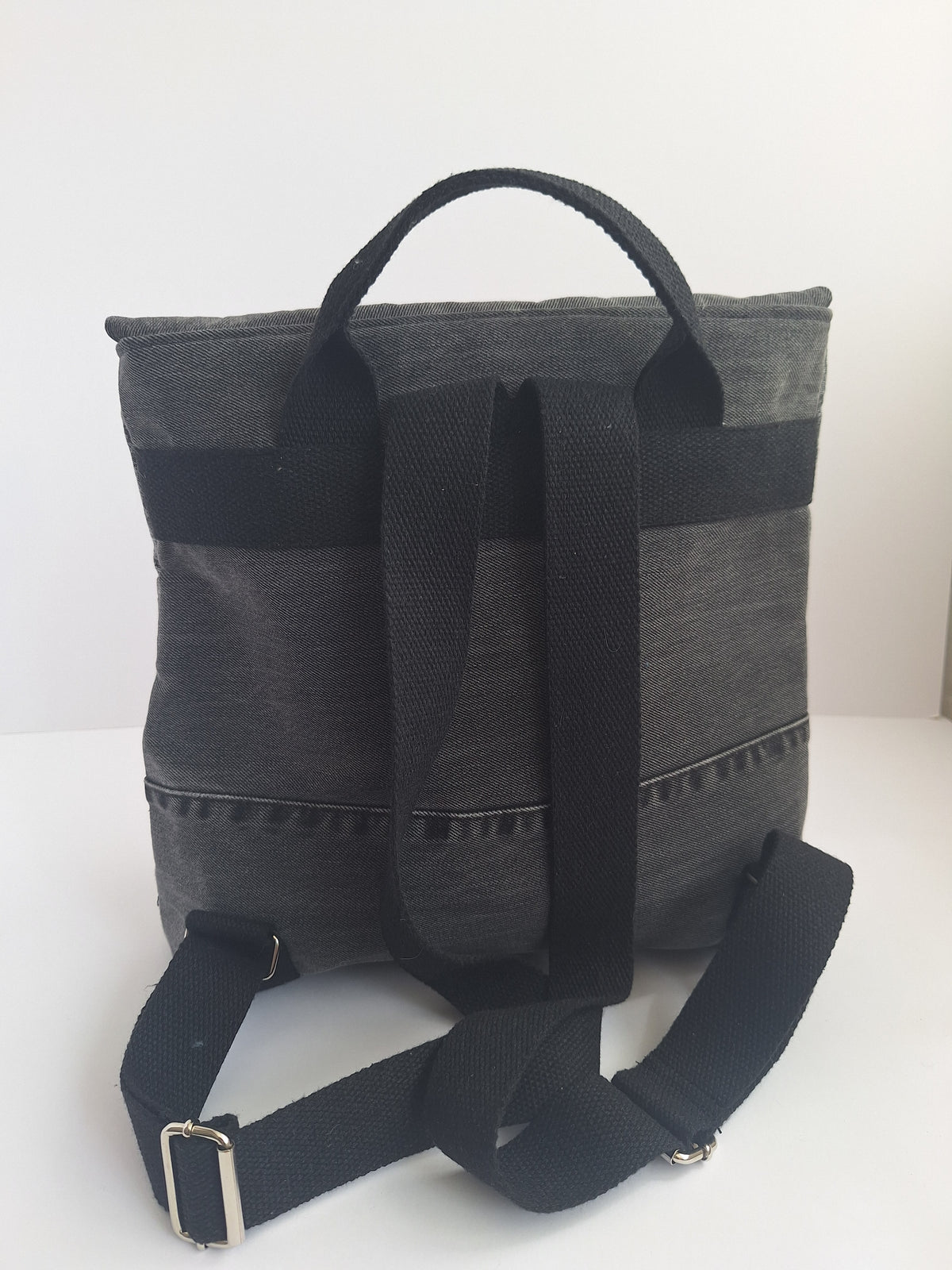 The Backpack: grey & floral