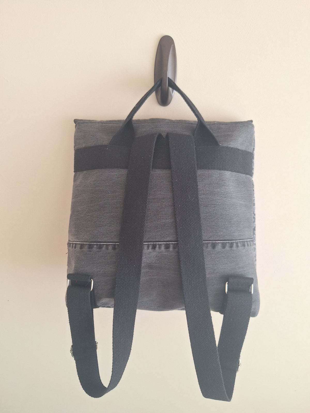 The Backpack: grey & floral