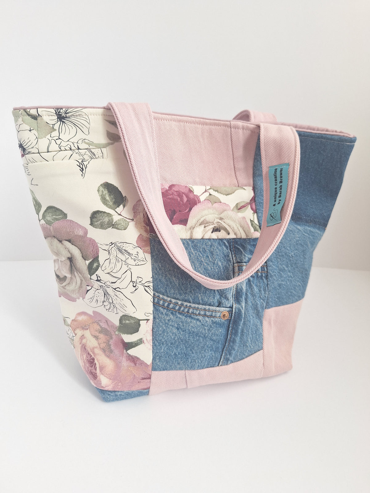 Pink patchwork shopper