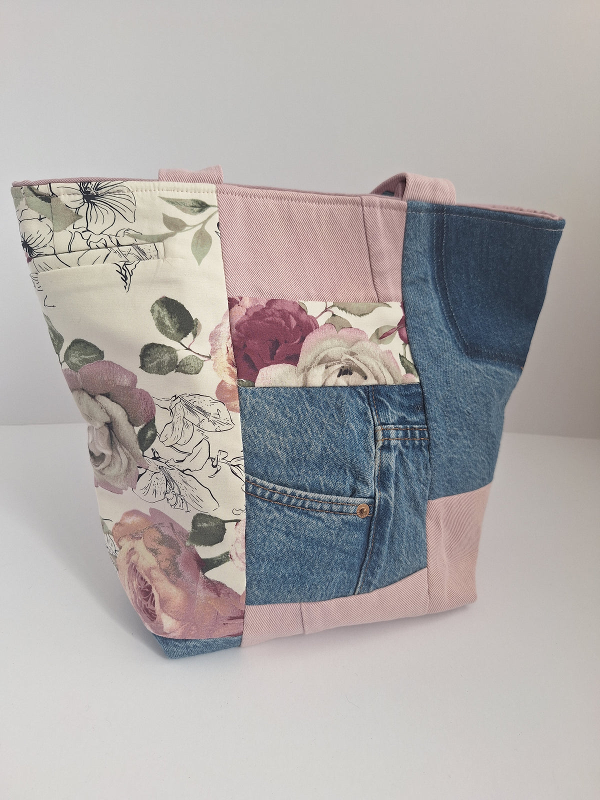 Pink patchwork shopper