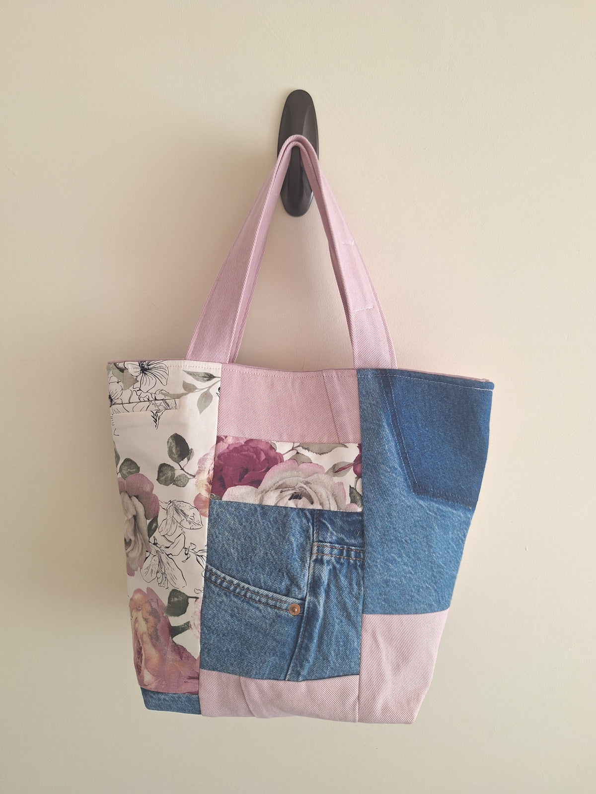 Pink patchwork shopper