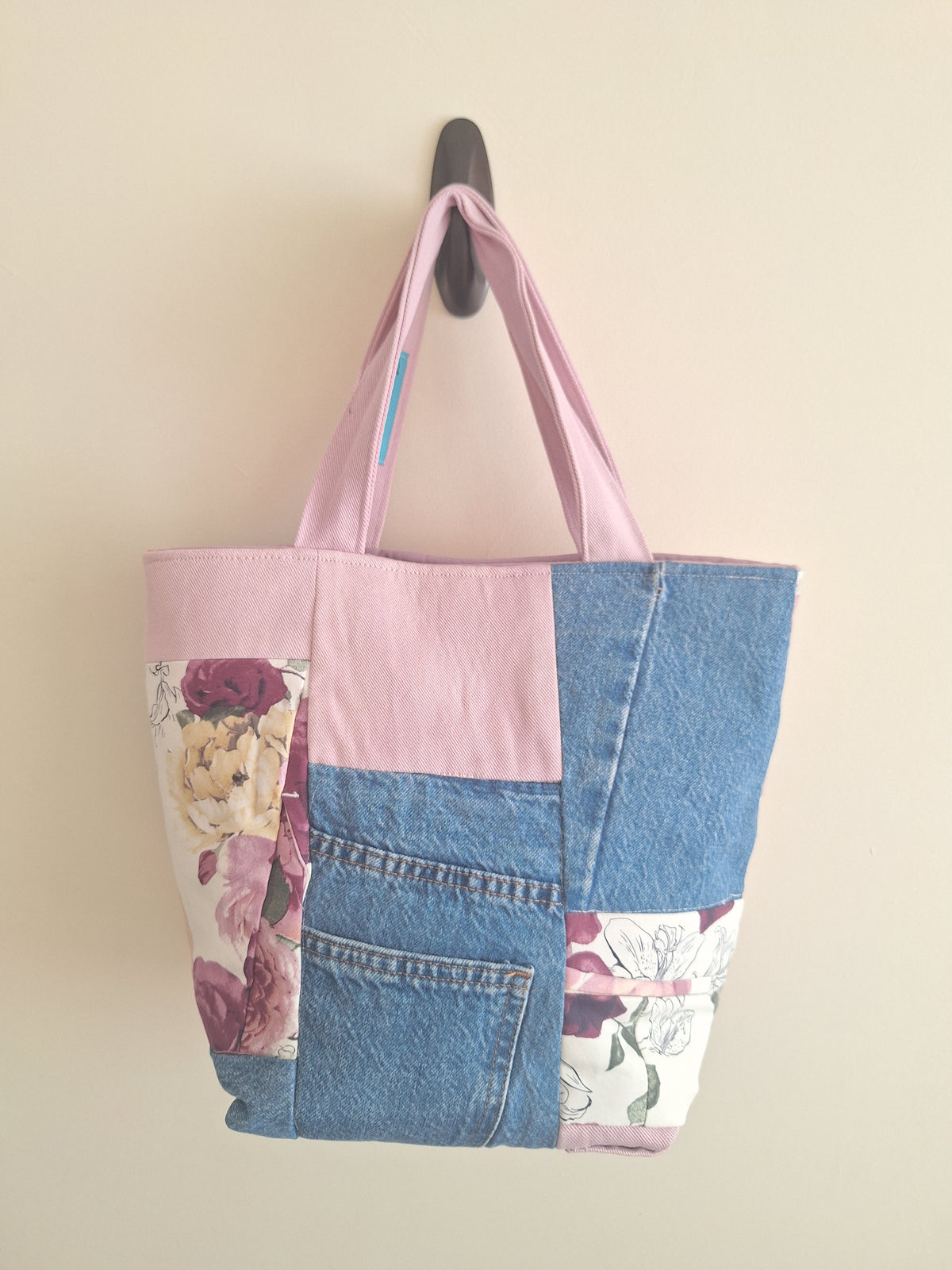 Pink patchwork shopper