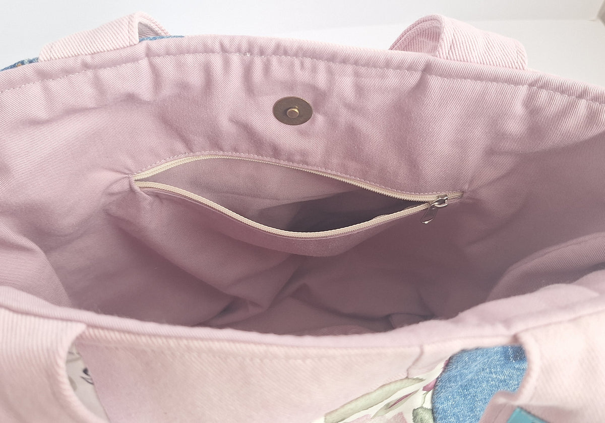 Pink patchwork shopper
