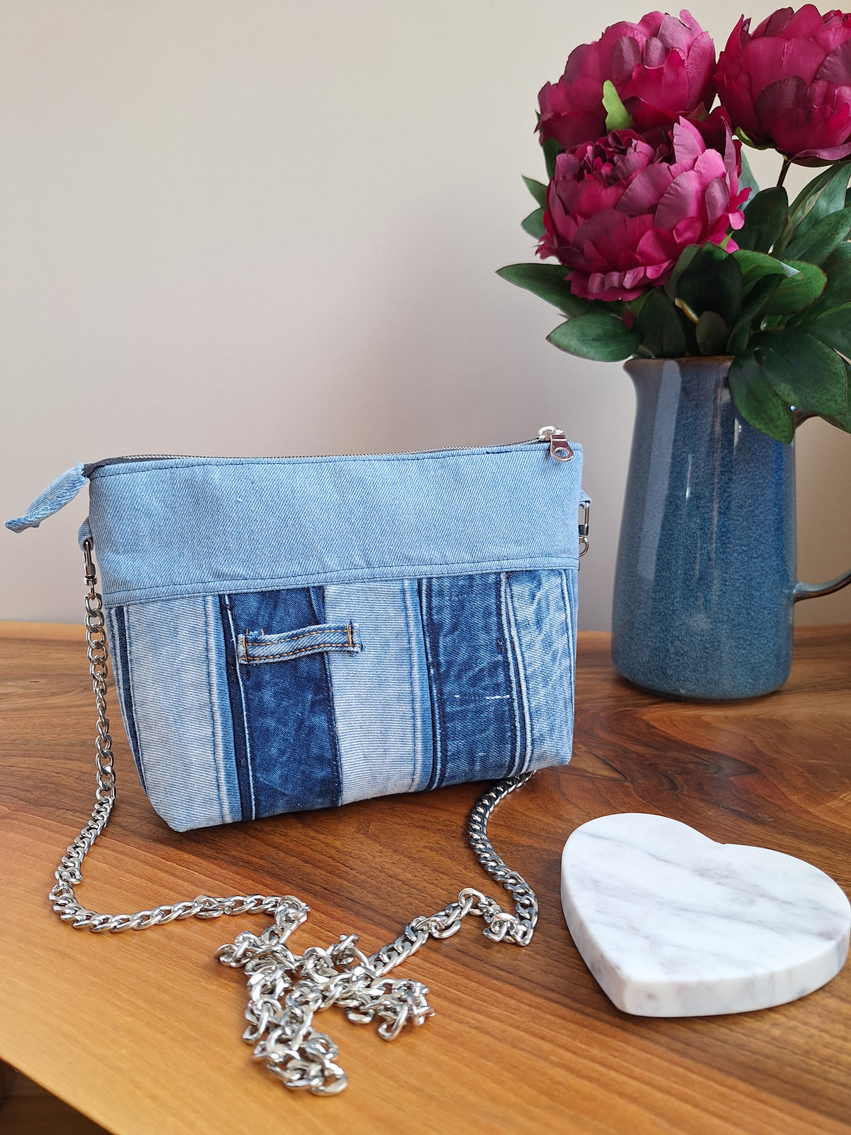 The Chain Strap Mini: Blue Mix
