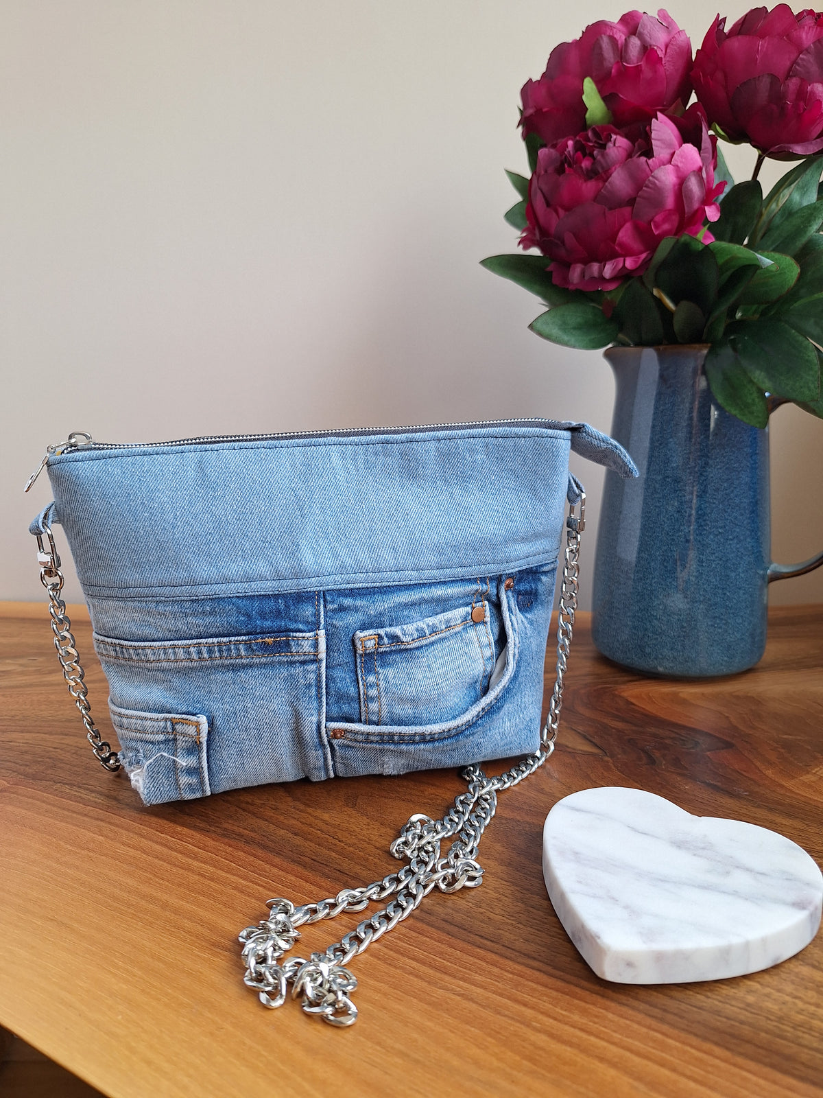 The Chain Strap Mini: Blue Mix
