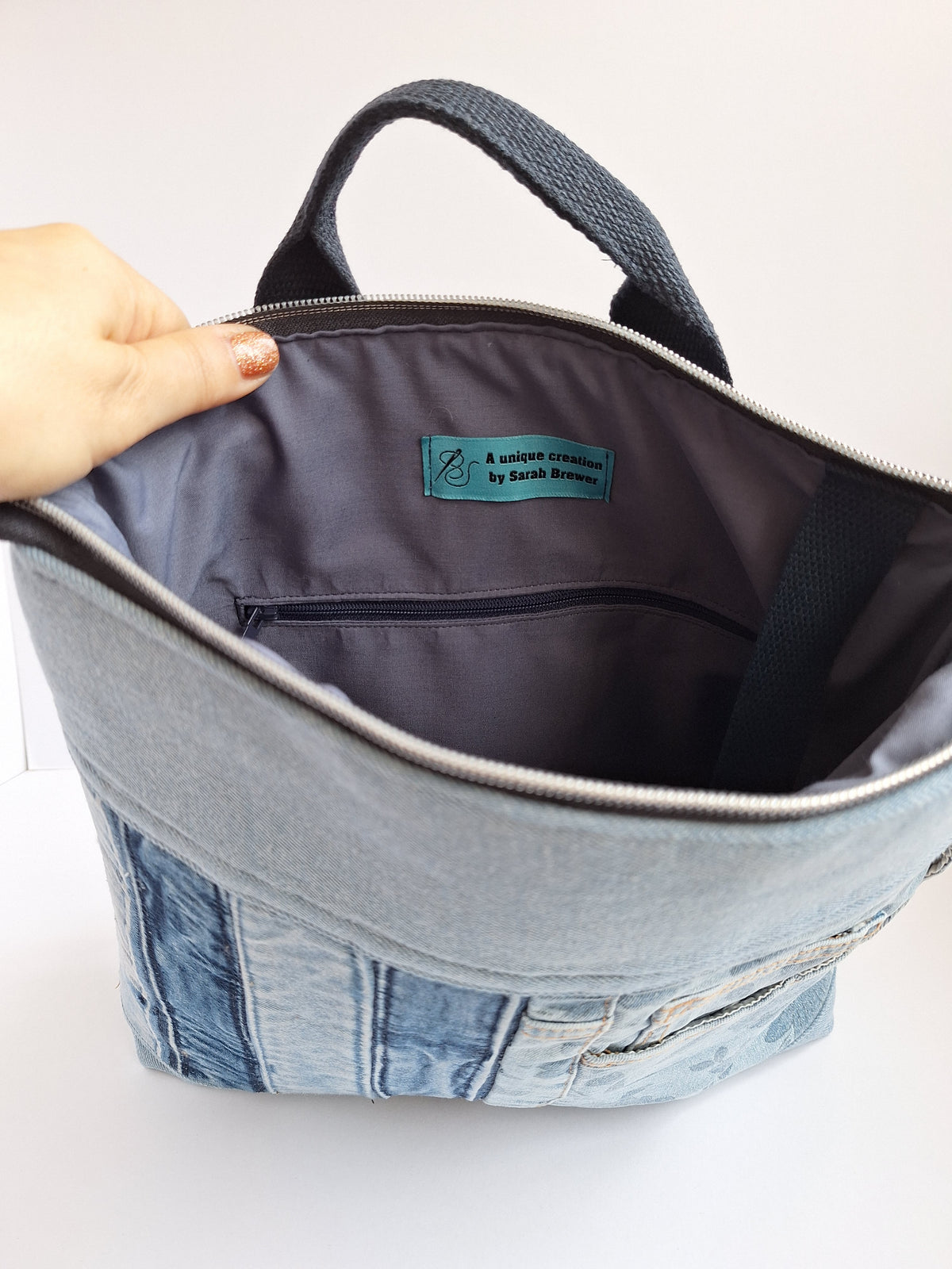 The Backpack: Blues & floral