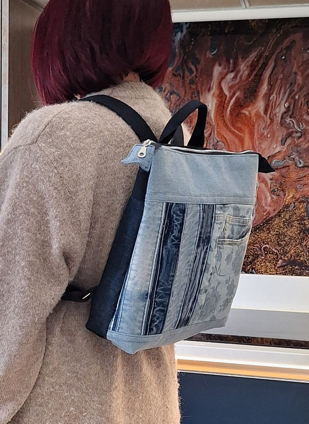 The Backpack: Blues & floral